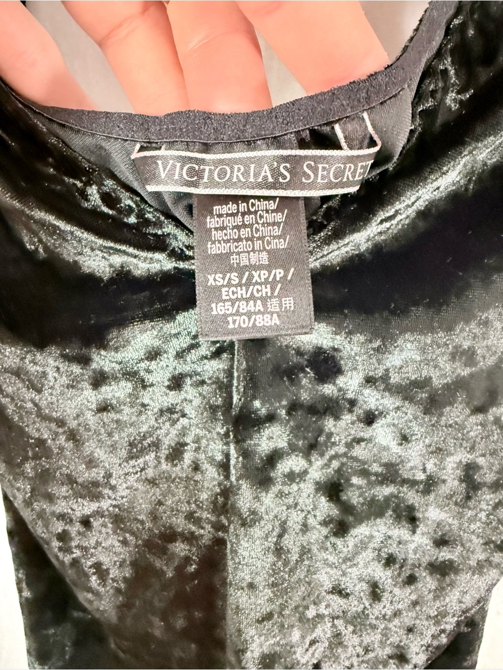 Victoria’s Secret XS Black Velvet Long Sleeve Plunge Backless thong Bodysuit - Picture 5 of 6